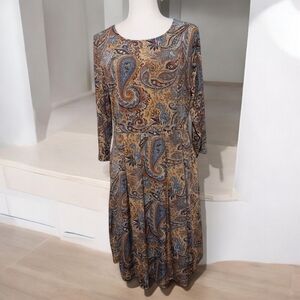 Paisley Print Dress - Multicolor